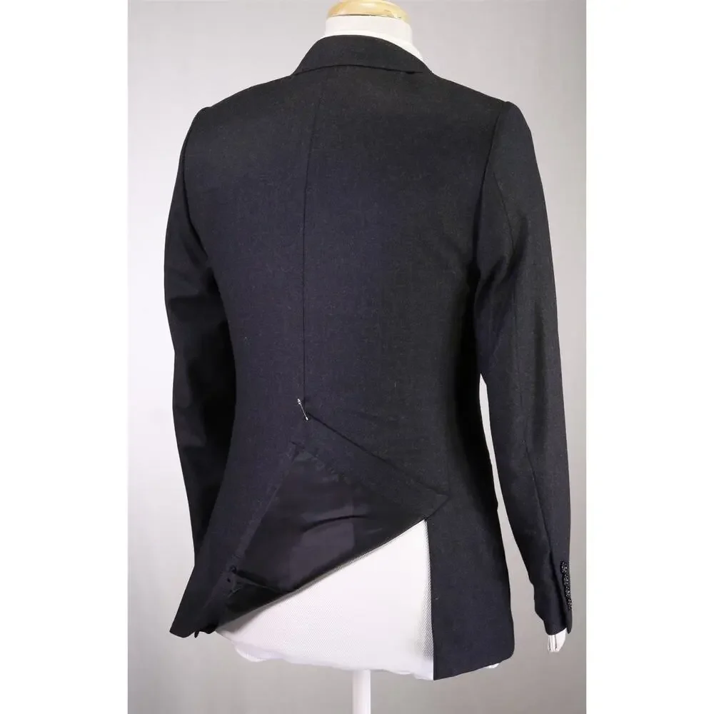 J Crew Ludlow Charcoal Gray Peak Lapel 2-Btn Peak Lapel Tuxedo Blazer Jacket 36S